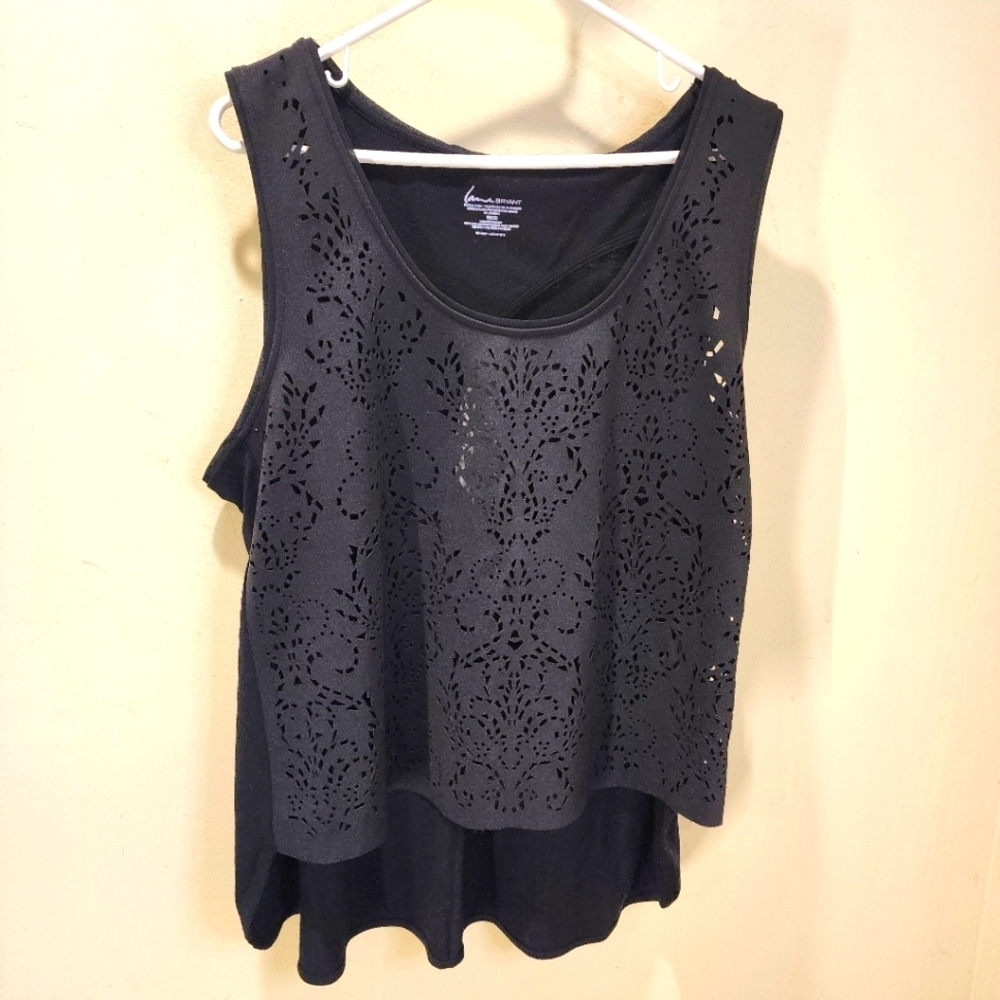Lane Bryant Black Eyelet high Low Tank Top Plus size 18-20